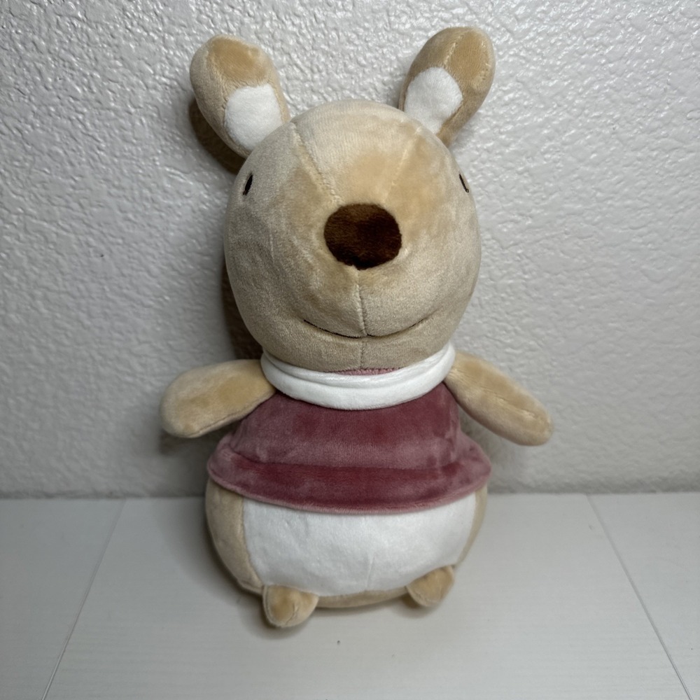 Miniso Life Bunny Rabbit Plush Stuffed Animal Toy Soft Tan 9" Light Pink Shirt